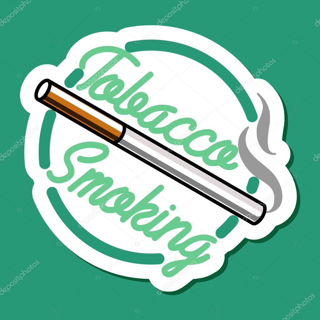 Color vintage smoking emblem, label, badge and design elements. Vector illustration, EPS 10