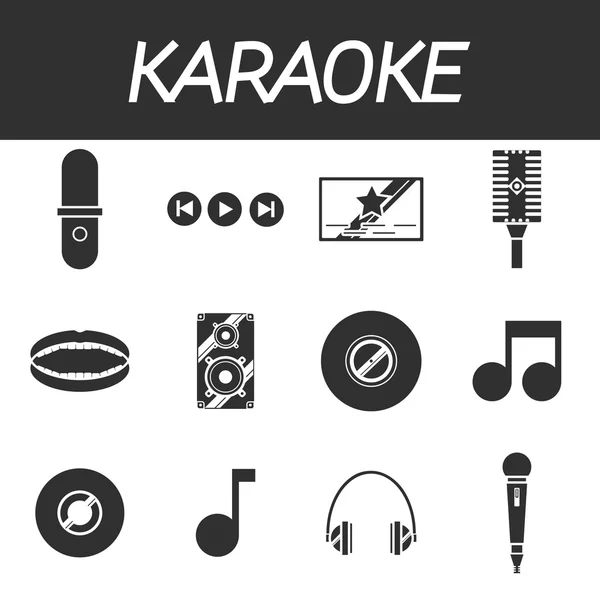 Conjunto de iconos de karaoke — Vector de stock