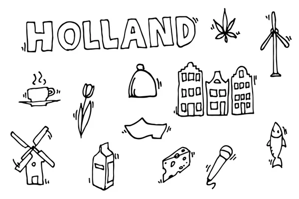 Zestaw ikon Holland — Wektor stockowy