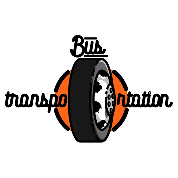 Färgen vintage buss transport emblem — Stock vektor