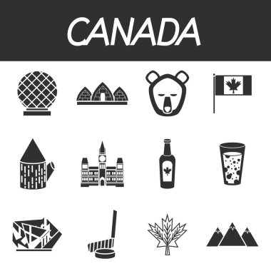Canada icons set clipart