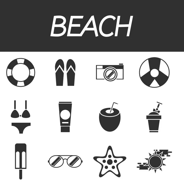 Beach icon set — Stock Vector