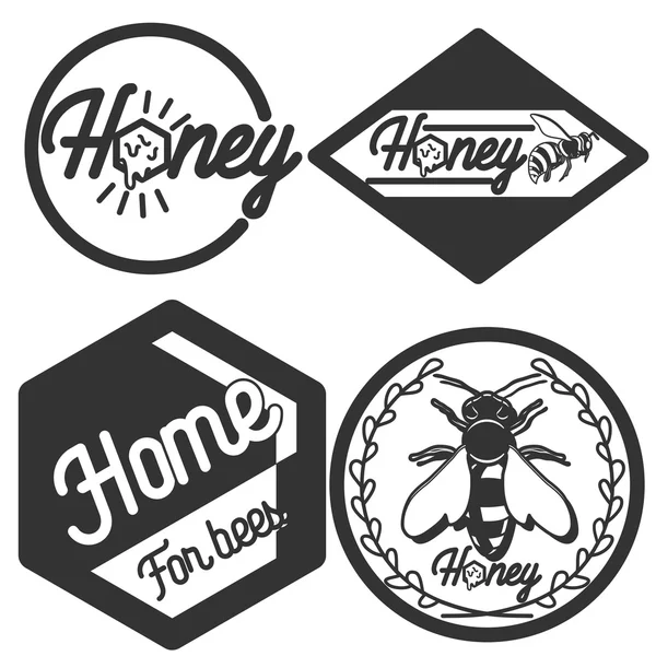 Emblemas de miel vintage — Vector de stock