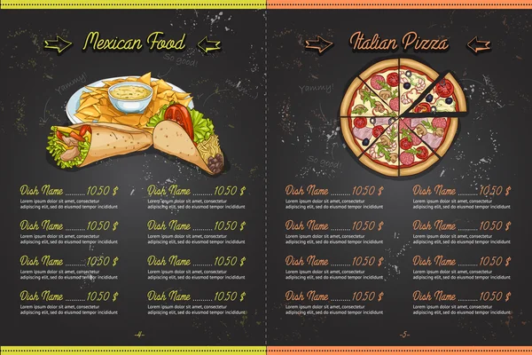 Diseño de menú horisontal de color — Vector de stock