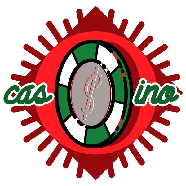 Färgen vintage casino emblem — Stock vektor