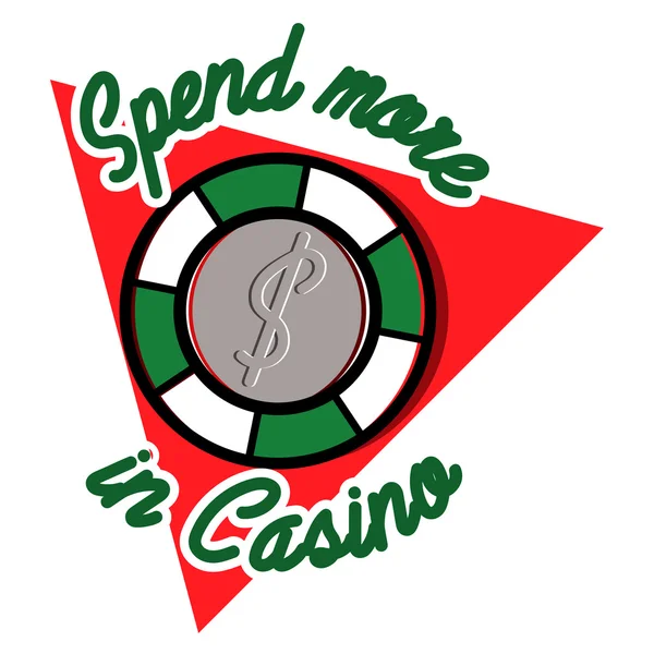 Couleur vintage emblème de casino — Image vectorielle
