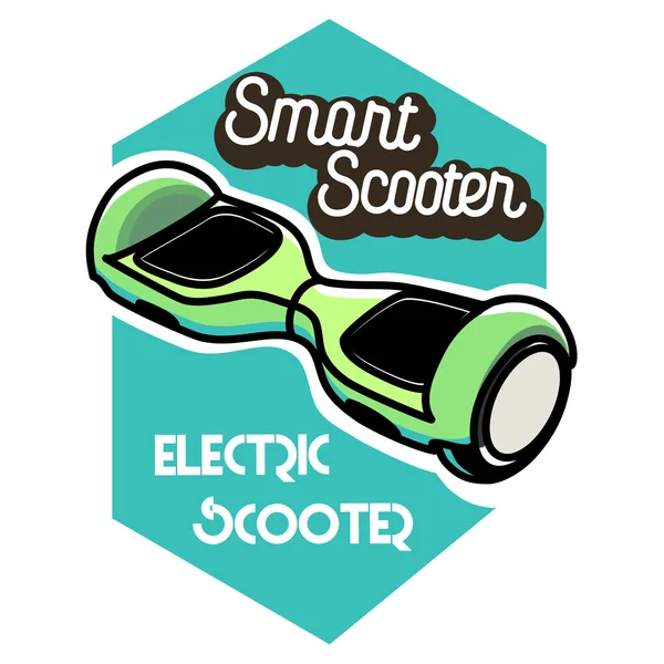 Smart Self równoważenia skuter elektryczny godło — Wektor stockowy