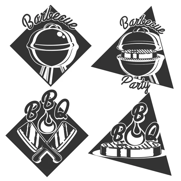 Emblemas de barbacoa vintage — Vector de stock