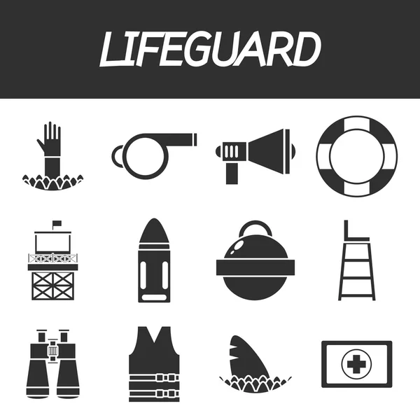 Conjunto de ícones Lifeguard — Vetor de Stock