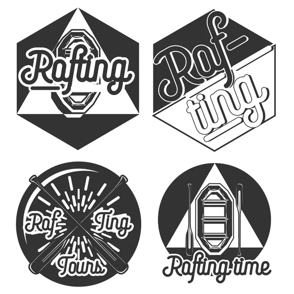 Emblemas de rafting Vintage — Vector de stock