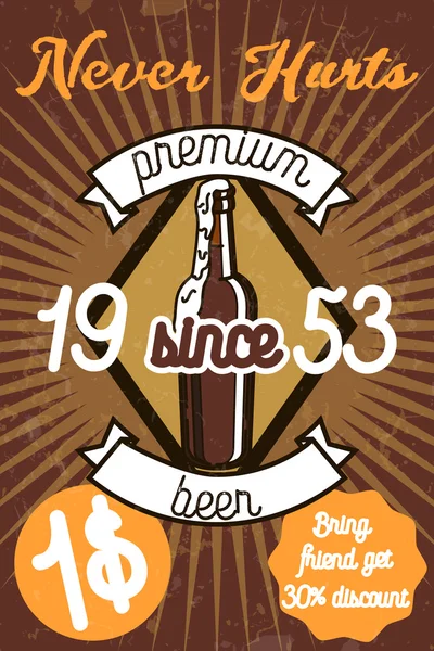 Banner de cerveza estilo retro — Archivo Imágenes Vectoriales