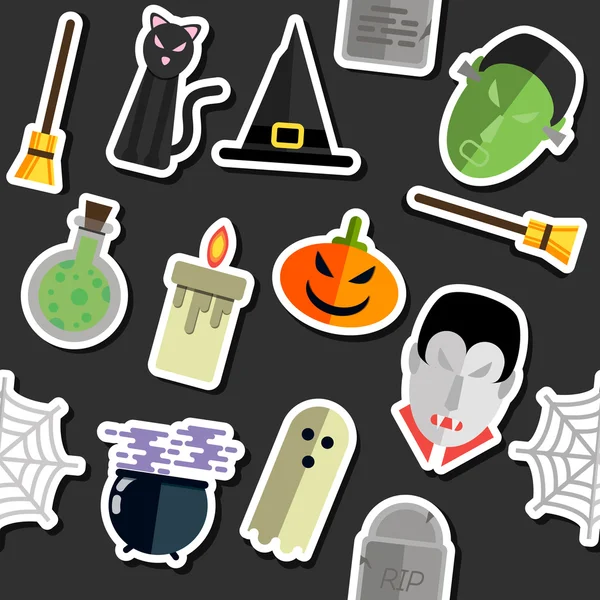 Ilustración de collage de Halloween — Vector de stock