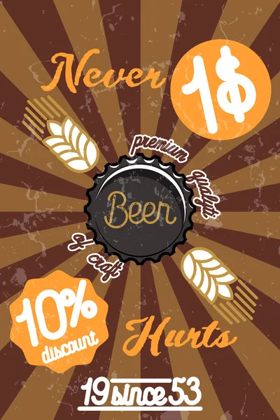 Bannière de bière de style rétro — Image vectorielle