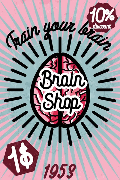 Brain shop banner — Stock Vector