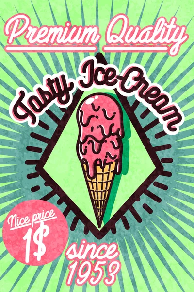 Bannière de crème glacée — Image vectorielle