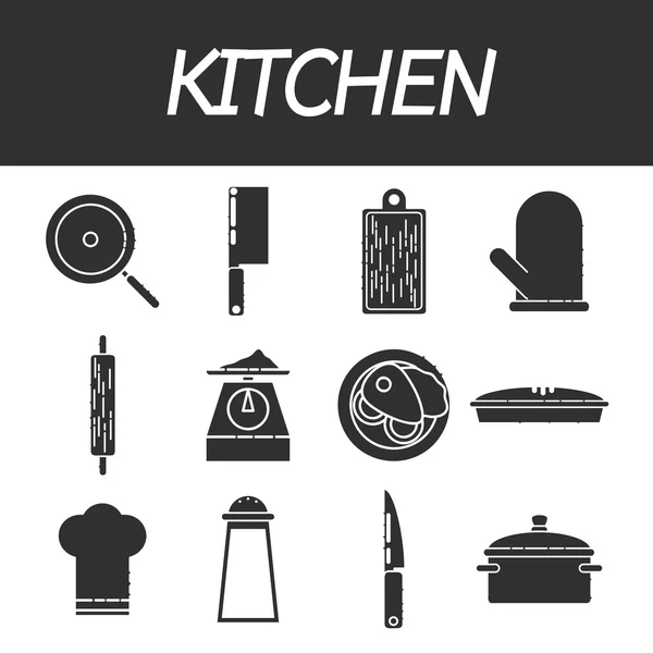 Set de iconos de cocina — Archivo Imágenes Vectoriales