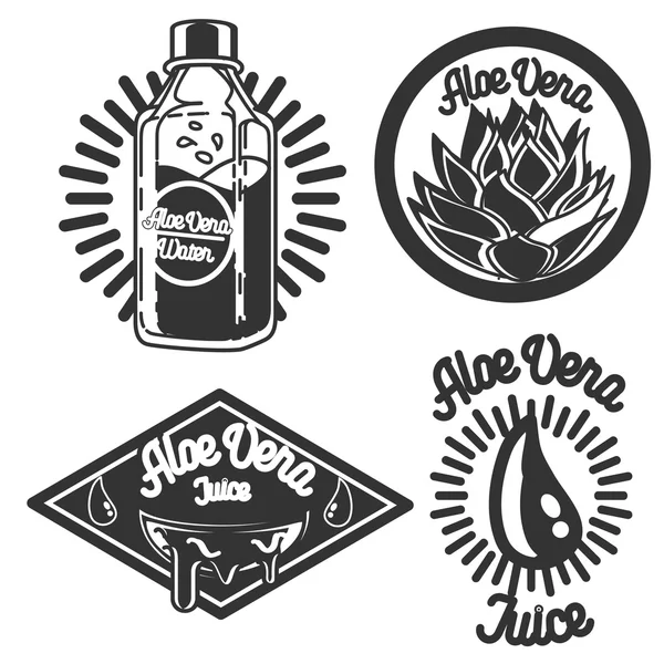 Emblèmes Vintage Aloe vera — Image vectorielle