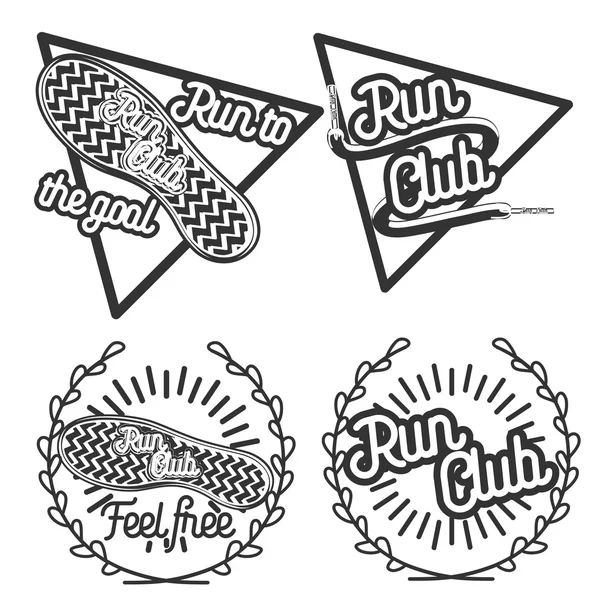 Vintage correr emblemas clube — Vetor de Stock