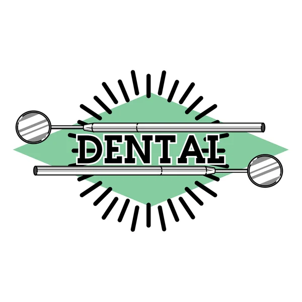 Farbe Vintage Dental Emblem — Stockvektor