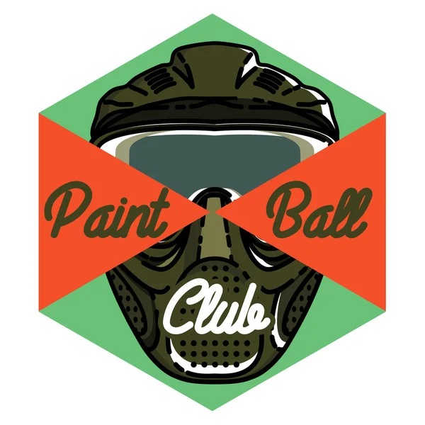 Color emblema de paintball vintage — Vector de stock