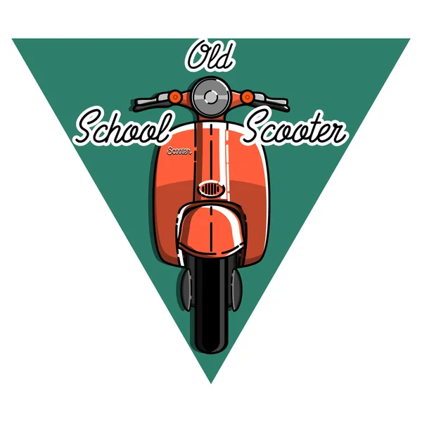 Färg vintage scooter emblem — Stock vektor