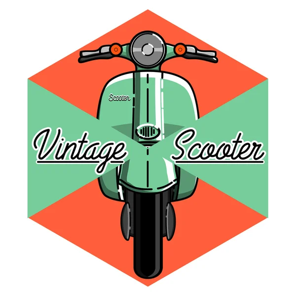 Färg vintage scooter emblem — Stock vektor