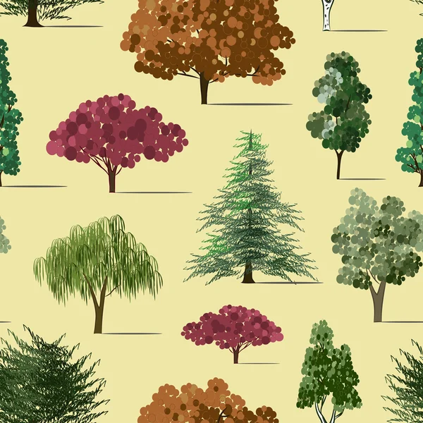 Bäume zeichnen vorgegebene Muster — Stockvektor