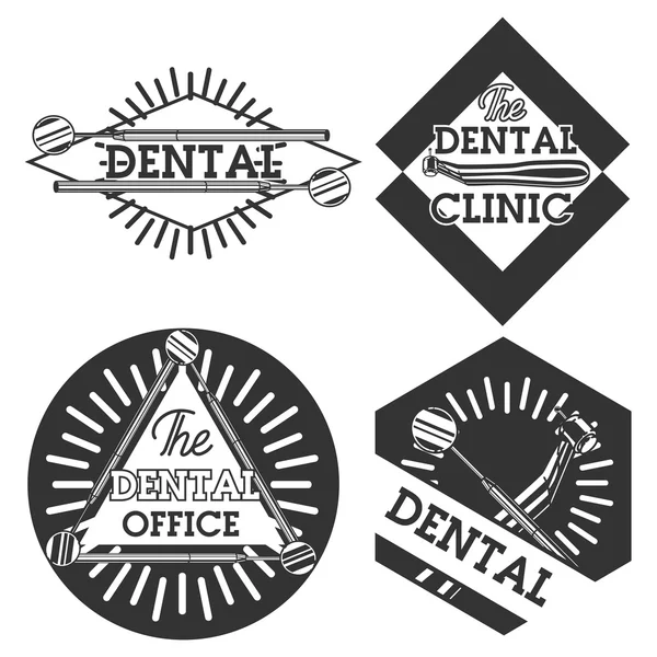 Emblemas dentários vintage — Vetor de Stock