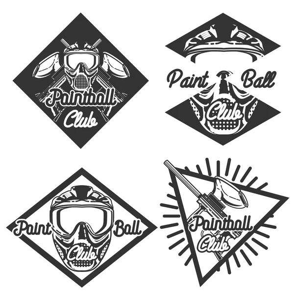 Emblemas de paintball vintage — Vetor de Stock