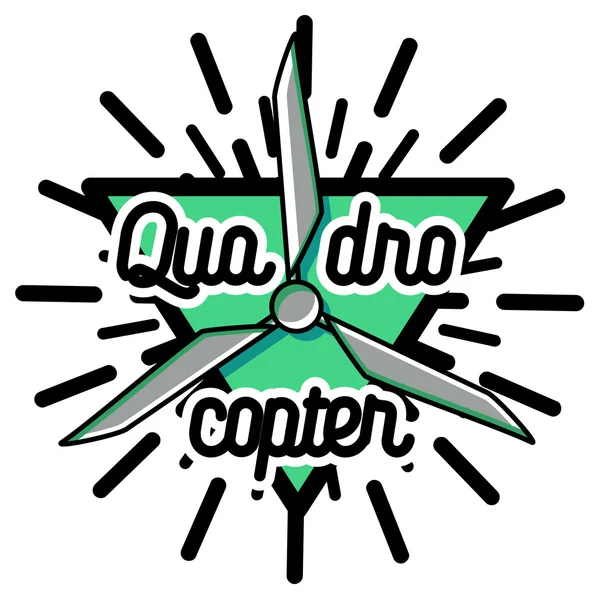 Color vintage Quadrocopter emblem — Stock Vector