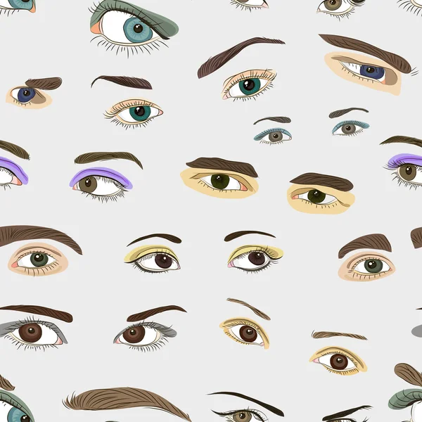 Yeux colorés motif ensemble — Image vectorielle