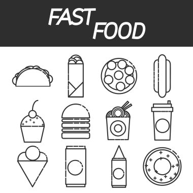 fast food simgesi seti