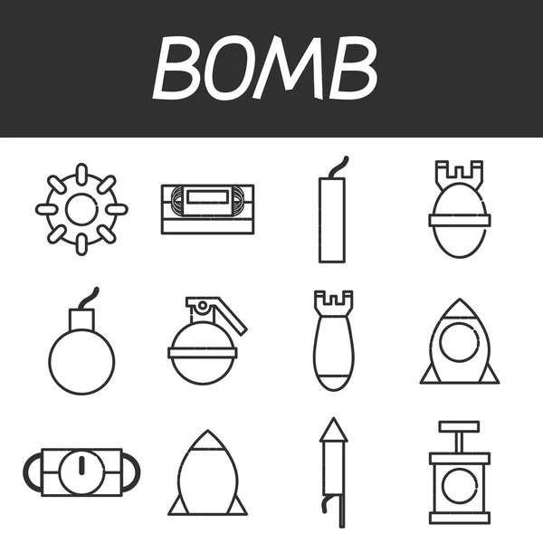 Conjunto de iconos de bomba — Vector de stock