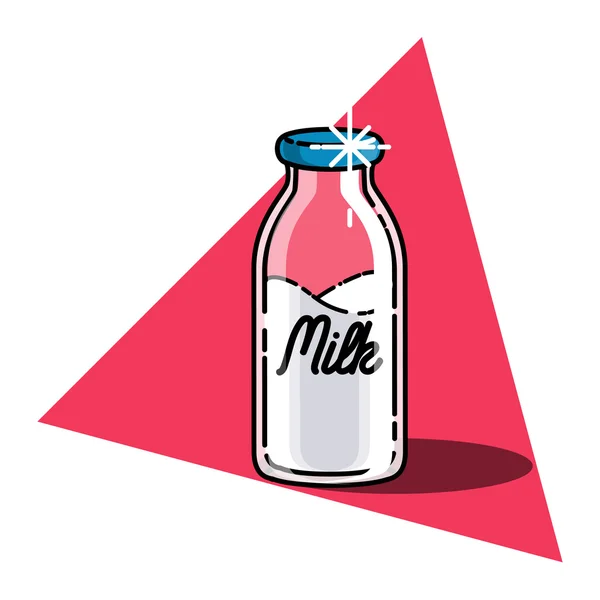 Colore vintage emblema del latte — Vettoriale Stock