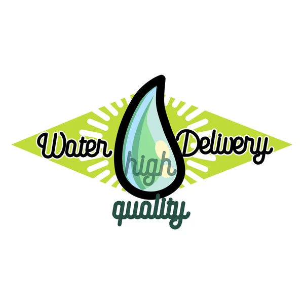 Color vintage Water delivery emblem — Stock Vector