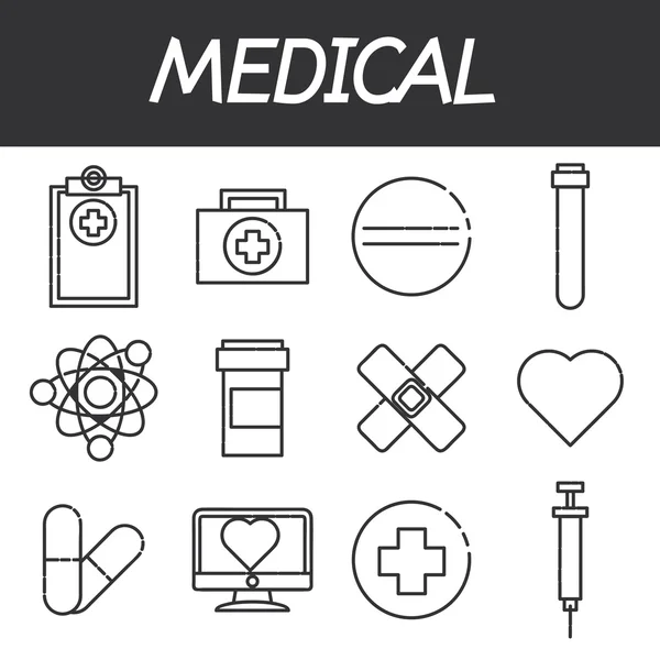 Conjunto de ícone médico — Vetor de Stock