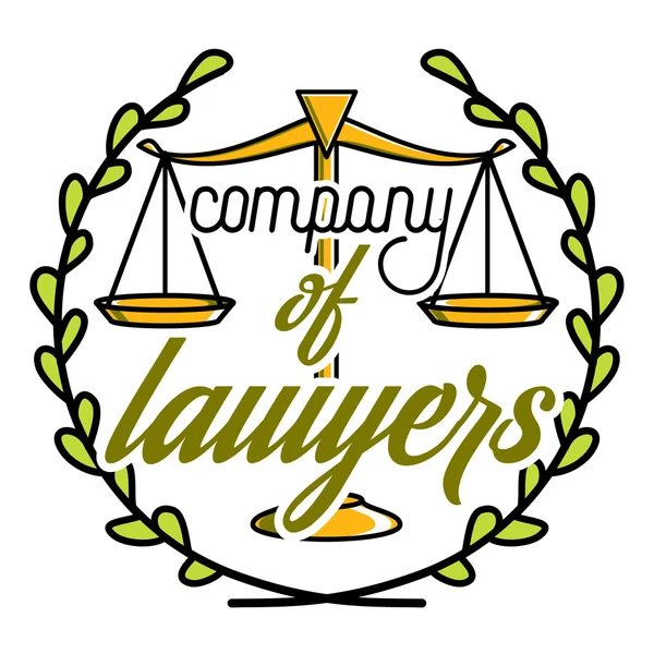 Color emblema de abogado vintage — Vector de stock