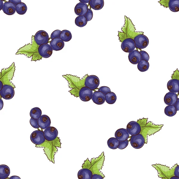 Vinbär mönster på vit bakgrund — Stock vektor