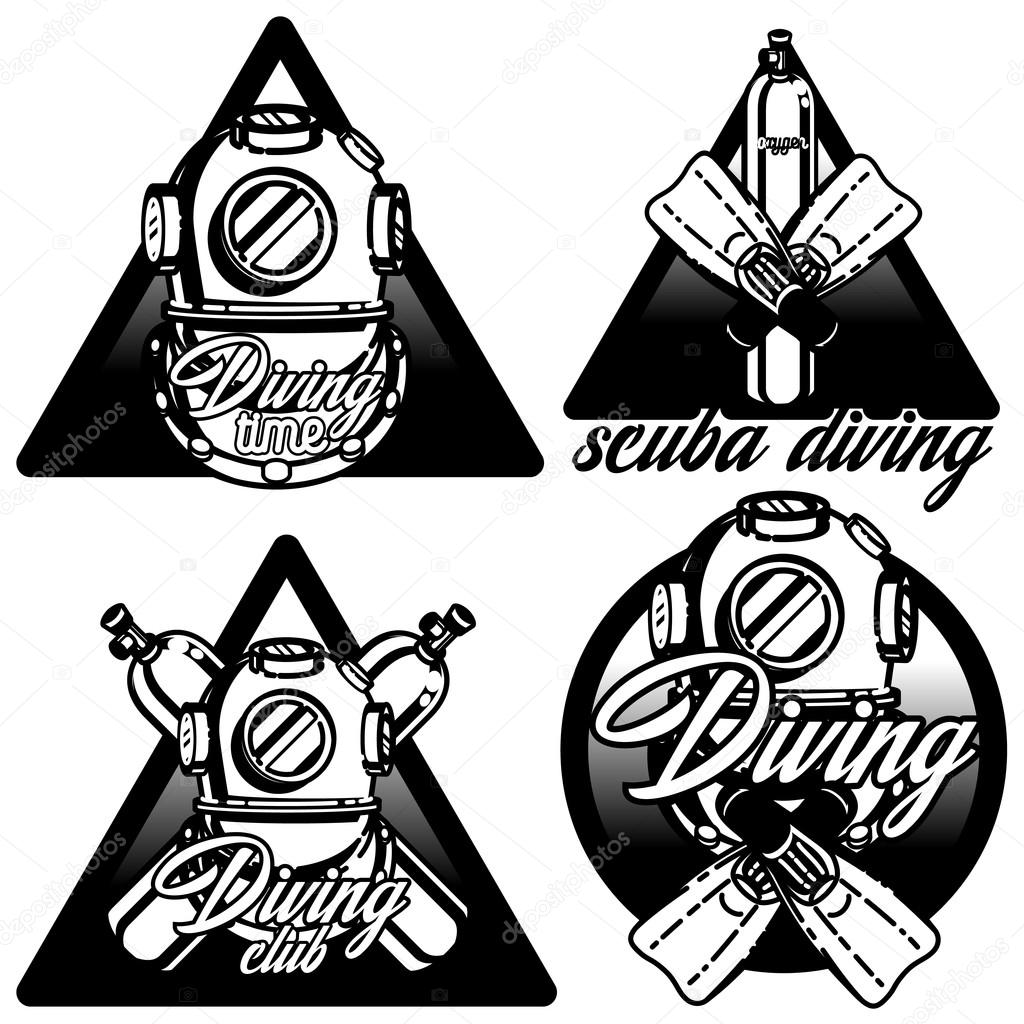 Diving labels set. Stock Vector Image by 123081228