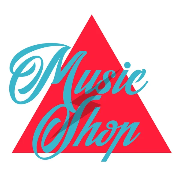 Color emblema de la tienda de música vintage — Archivo Imágenes Vectoriales