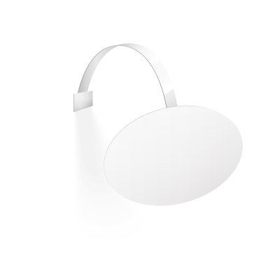 Vektör boş Wobbler şeffaf şerit beyaz izole ile 