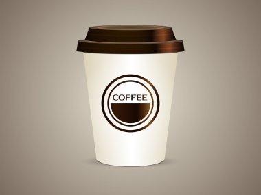 Tek kullanımlık kahve fincan izole. vektör çizim