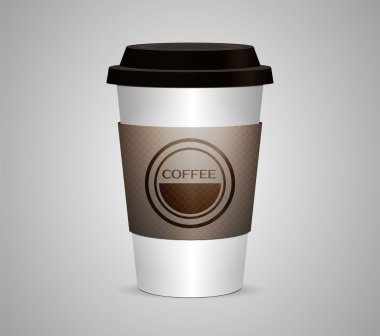 Tek kullanımlık kahve fincan izole. vektör çizim