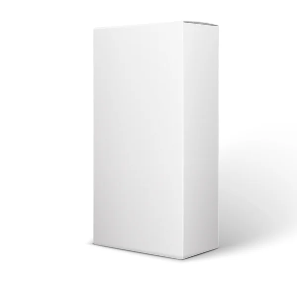 Caja de paquete de producto blanco Ilustración aislado en blanco Backgro — Vector de stock