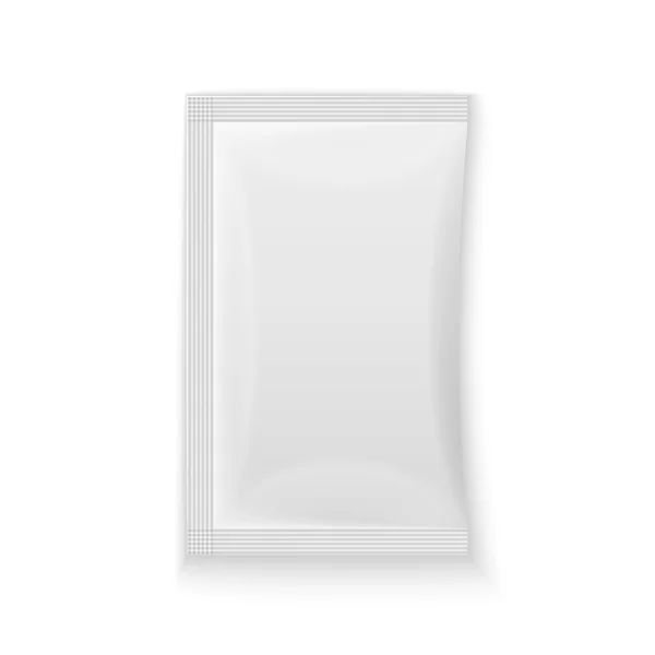 Blank white plastic sachet — Stock Vector