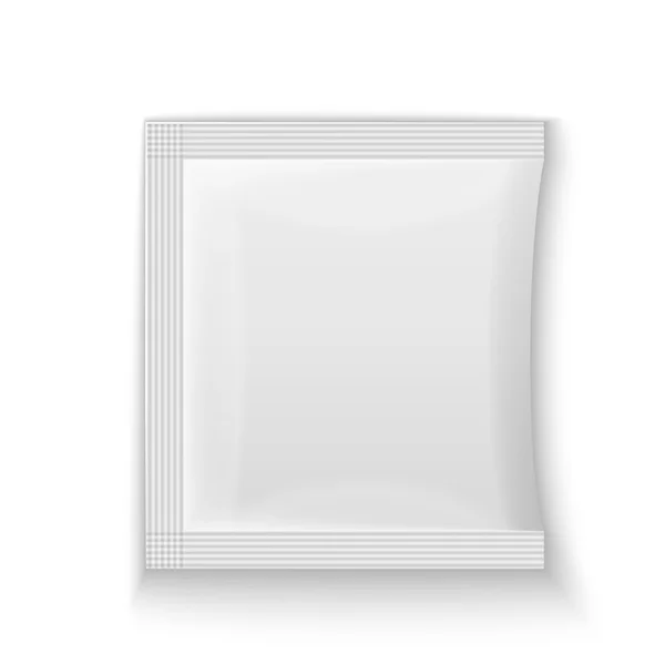 Blank white plastic sachet — Stock Vector