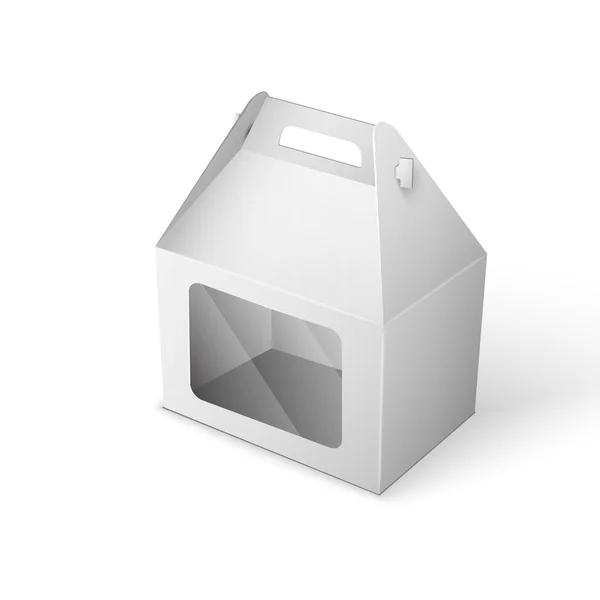 Illustrazione bianca della scatola del pacchetto del prodotto isolata su Backgro bianco — Vettoriale Stock