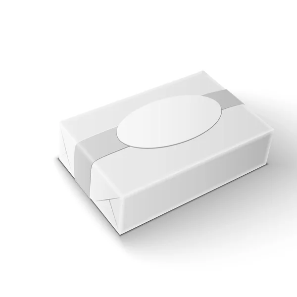 Pacote de envoltório branco para novo design em fundo branco — Vetor de Stock