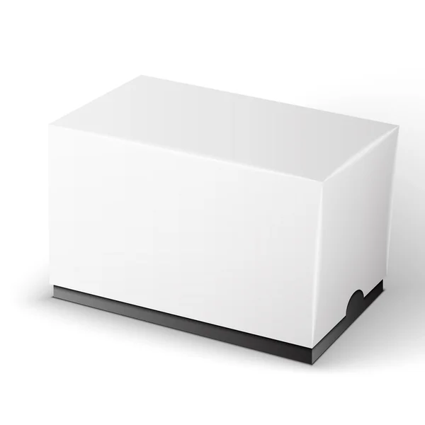 Caja de paquete de producto blanco Ilustración aislado en blanco Backgro — Vector de stock