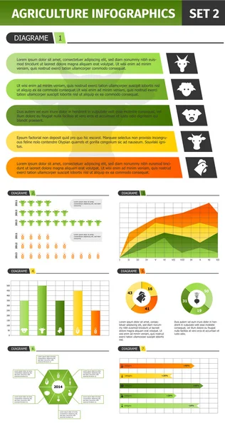 Zemědělská infografická sada — Stockový vektor